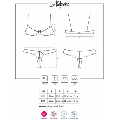 Obsessive Erotická souprava s otevřenou podprsenkou Alabastra – Zboží Mobilmania