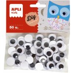 Kulaté oči Apli Moving eyes, O 15 mm, samolepicí, černé, 50 ks – Hledejceny.cz