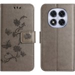Flower knížkové pouzdro na Xiaomi Poco M8 5G/Redmi Note 15 5G - šedé – Zboží Živě