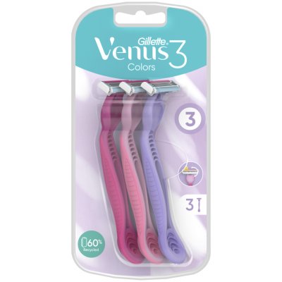 Gillette Venus 3 Dispo Multicolor 3 ks – Zboží Dáma