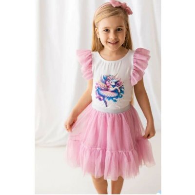 Lily Grey tylová sukně stříbrný pásek pudrová – Zboží Dáma