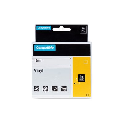 PRINTLINE kompatibilní páska s DYMO 18444, 12mm, 5.5m, černý tisk bílý podklad, RHINO, vinylová – Zboží Mobilmania