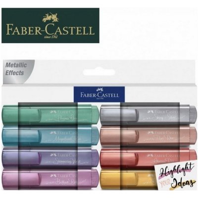Sada metalických zvýrazňovačů Faber-Castell 8 ks – Zboží Mobilmania