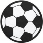 PartyDeco Papírové ubrousky Fotbalový míč 13,5cm 20ks