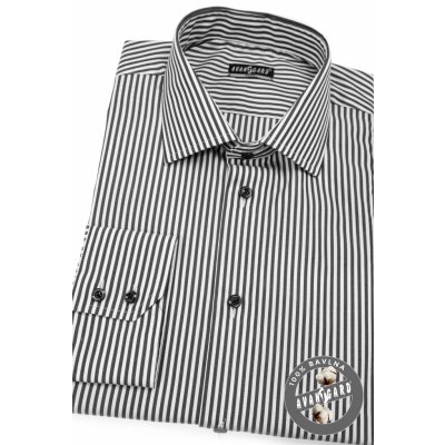 Avantgard košile slim dlouhý rukáv Černobílá 109386 – Zboží Mobilmania