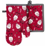 Vánoční kuchyňský set vánoční rukavice/chňapka SANTINO 18x30 cm/20X20 cm 100% bavlna ESSEX – Zboží Dáma