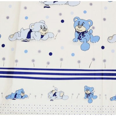 Bavlněná dětská látka na prodej ležící modrý medvídek – Zboží Mobilmania