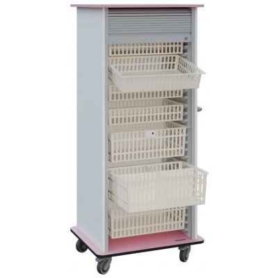 DEXTER 27 ABS vozík boxový, roletový, 1780x780x620 mm, korpus bílý, horní a spodní deska pastelově růžová – Hledejceny.cz