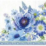 IHR Ideal Home Ubrousek 33x33cm Jarní modré květiny – Zboží Dáma