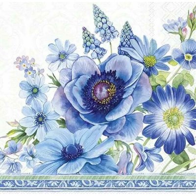 IHR Ideal Home Ubrousek 33x33cm Jarní modré květiny – Zboží Dáma