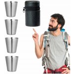 APT cestovní nerezové panáky v koženkovém pouzdře 4ks AG171A – Zboží Dáma