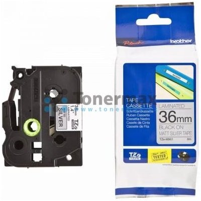 Brother TZe-M961, 36 mm, laminovaná stříbrná metalická páska / černý tisk originální – Zboží Živě