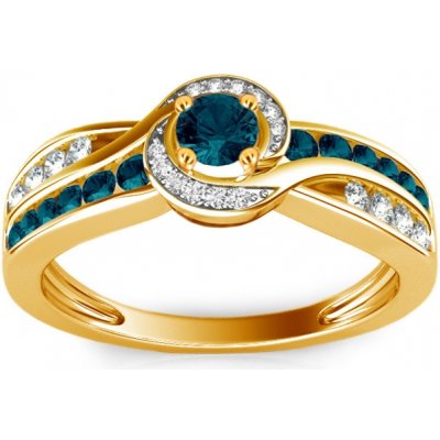 Luxusní prsten s modrými diamanty Blue Lagoon KU109Y