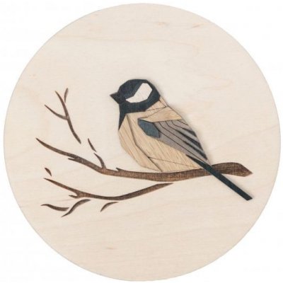 BeWooden Dřevěná dekorace na zeď Goldfinch Wooden Image – Zboží Mobilmania