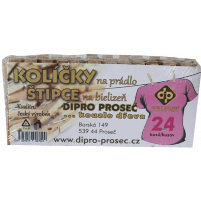 Dipro kolíčky na prádlo dřevěné 24 ks – Zbozi.Blesk.cz