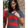 Dámská Trička Gina tričko s krátkým rukávem šité 98020P tm.popel šedobílá
