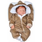 Baby Nellys Manšestrová kombinézka overálek s kožíškem Cute Bunny béžová – Hledejceny.cz