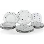 BANQUET Sada talířů BLACK DOTS 18 ks – Zboží Mobilmania
