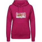 AWDis Hoodie mikina Design s tématem Pes a Láska Svůdná růžová – Sleviste.cz