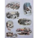 Itd. Collection Rýžový papír Zasněžené zimní domečky A4 – Sleviste.cz