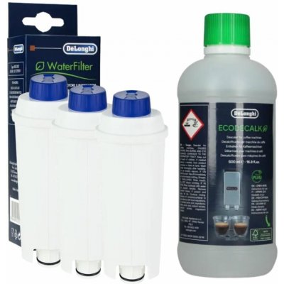 DeLonghi Sada DLS C002 vodní filtr 3 ks + EcoDecalk 500 ml – Zboží Dáma