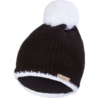 Little Angel Čepice pletená Outlast ® černá bílá bambule – Zboží Dáma