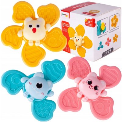 Fidget Spinner HRAČKA DO VANY 3x Senzorická hračka s přísavkou chrastítko – Zboží Mobilmania