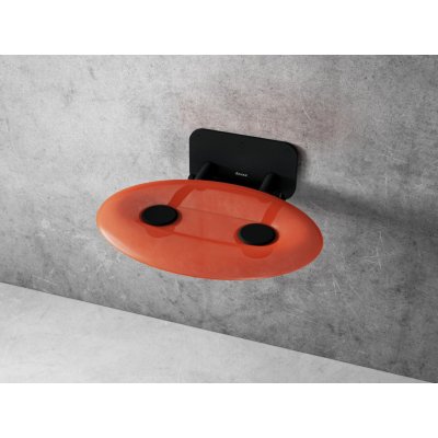 Ravak Ovo P II sprchové sedátko sklopné oranžová černá B8F0000058 – Zboží Dáma