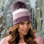 Krumlovanka zimní čepice s bambulí W-0642/890 starorůžová-bílá – Hledejceny.cz