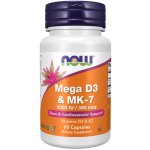 Now Foods Mega D-3 5000 iu MK-7 180 mcg 60 veg kapslí – Hledejceny.cz
