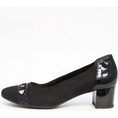 Pohodlné černé kožené lodičky – Zboží Dáma