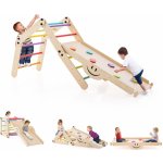 Costway Montessori polohovatelný Piklerové trojúhelník s lezecí deskou a houpačkou – Sleviste.cz