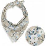 Biante bavlněný šátek Sandra SA-552 Modré pnoucí květy na béžovém – Zboží Mobilmania