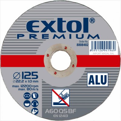 Kotouč řezný na hliník, ⌀125x1,0x22,2mm EXTOL PREMIUM – Hledejceny.cz