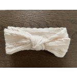 Nina Baby Čelenka s mašlí pletená béžová – Sleviste.cz