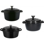 SILVERCREST Sada litinových hrnců 22 cm 28 cm a litinového pekáče, 29 cm / 4,7 l, černá, 3dílná – Zboží Mobilmania