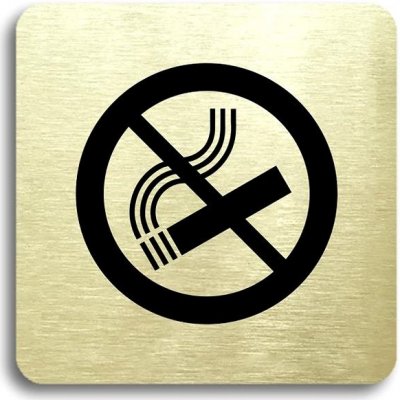 Accept Piktogram "zákaz kouření" (80 × 80 mm) (zlatá tabulka - černý tisk bez rámečku)