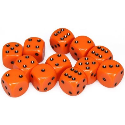 Chessex Hrací kostka šestistěnná matná 16mm oranžová / černá – Zboží Živě