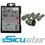 AEZ Sicustar Sada bezpečnostních šroubů 4 ks + klíč M14x1,5x27 - kulová - klíč 17 - stříbrná | Zboží Auto