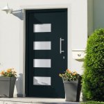 VidaXL Marketos Vchodové dveře hliník a PVC antracitové 110 x 210 cm – Hledejceny.cz