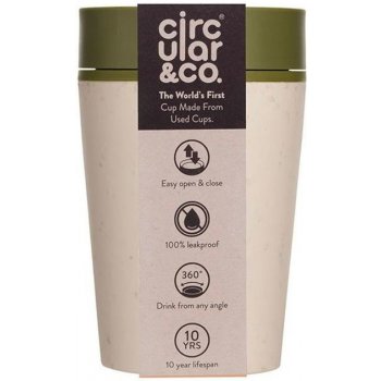 Circular & Co. recyklovaný kelímek na kávu 227 ml Barva: Krémová/Zelená