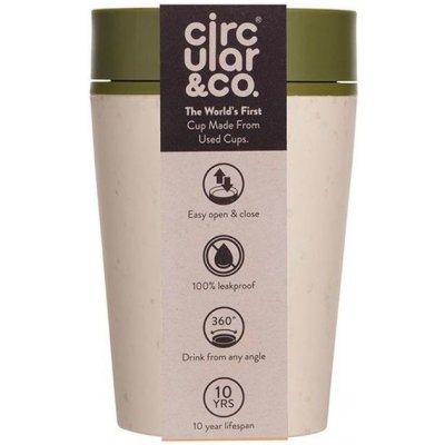 Circular & Co. recyklovaný kelímek na kávu 227 ml Barva: Krémová/Zelená – Zboží Mobilmania