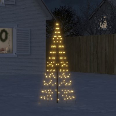 vidaXL Vánoční stromek na stožár 200 teplých bílých LED diod 180 cm – Zbozi.Blesk.cz