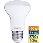 McLED LED žárovka E27 R63 7W 60W teplá bílá 2700K , reflektor 120° – Zboží Mobilmania