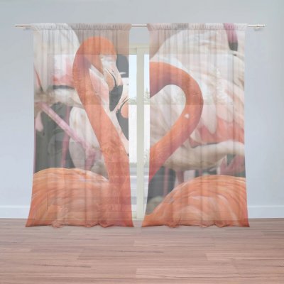 Sablio Záclony Plameňáci 2: 2ks 150x250cm – Zboží Mobilmania