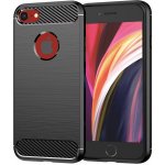 Techsuit Karbonový silikon ochranný obal na - iPhone SE 2, SE 2020 / SE 3, SE 2022 - černý – Zboží Mobilmania
