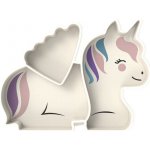 Melii Dětský silikonový dělený talířek s přísavkou Luxe Jednorožec – Zboží Mobilmania