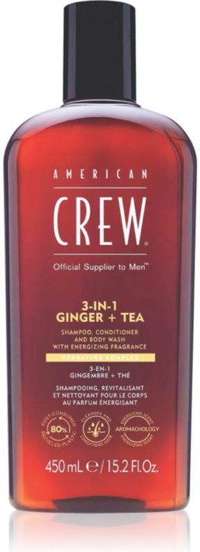 American Crew 3-in-1 Ginger + Tea šampon kondicionér a sprchový gel 450 ml