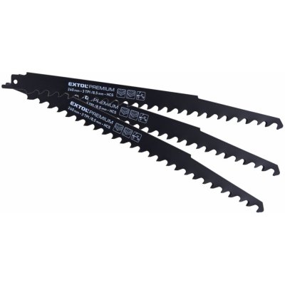 EXTOL PREMIUM 8806100 plátky do pily ocasky 3ks 240x19x1,5mm HCS – Zboží Dáma