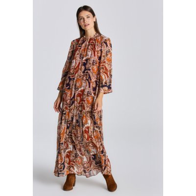 Gant D2. Paisley Flounce Maxi Dress oranžová – Zboží Mobilmania